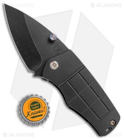 Medford Sherman Frame Lock Knife Black Titanium + Flamed HW (2.6" Black) MKT
