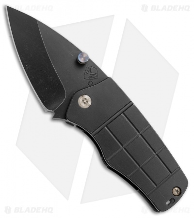 Medford Sherman Frame Lock Knife Black Titanium + Flamed HW (2.6" Black) MKT