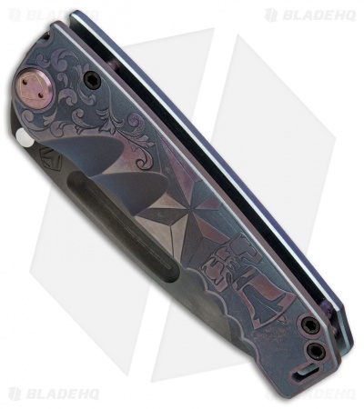 Medford Custom Marauder Frame Lock Knife Blue/Purple Ano Ti (4.25" Black) MKT