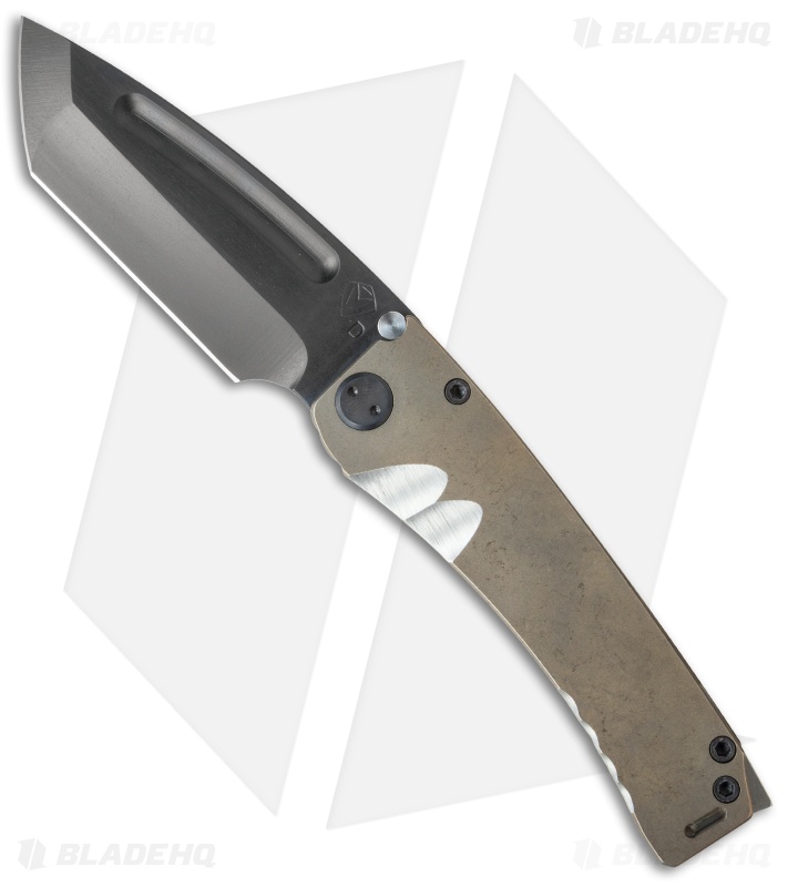 Medford Marauder Frame Lock Knife Bronze Ano Titanium (4.25" Black) MKT