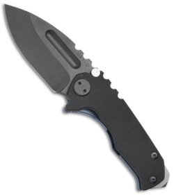 Medford Micro Praetorian G Frame Lock Knife Black G-10/Blue Ti (2.8" Black) MKT