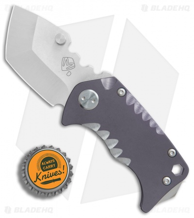 Medford Panzer Tanto Frame Lock Knife Dbl. Sculpted Blue Ano (2.5" Tumbled) MKT