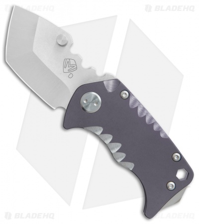 Medford Panzer Tanto Frame Lock Knife Dbl. Sculpted Blue Ano (2.5" Tumbled) MKT