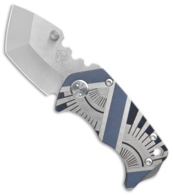 Medford Panzer Tanto Frame Lock Knife Blue Ano Art Deco (2.5" Tumbled) MKT