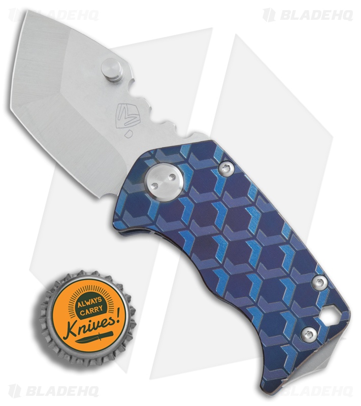  Medford Panzer Tanto Frame Lock Knife Blue Ano Geo Pattern (2.5" Tumbled) MKT