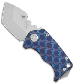  Medford Panzer Tanto Frame Lock Knife Blue Ano Geo Pattern (2.5" Tumbled) MKT