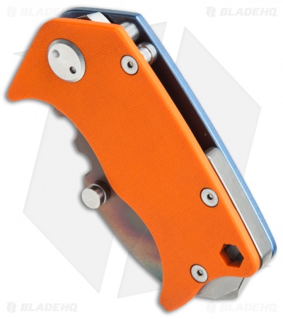 Medford Panzer Tanto Frame Lock Knife Orange G-10/ Blue Ano (2.5" Vulcan) MKT