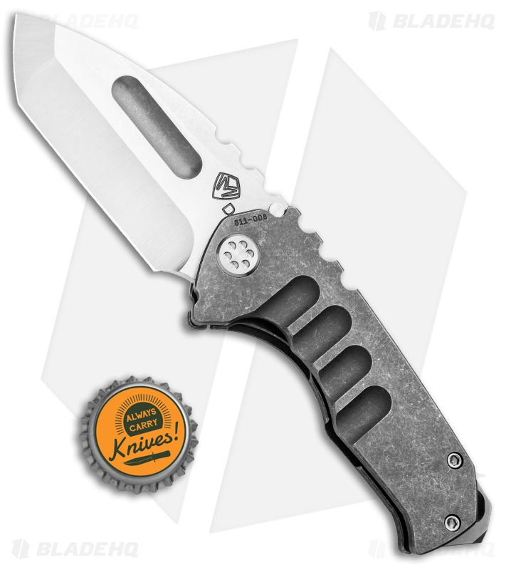 Medford Praetorian Genesis Tanto Frame Lock Knife Tumbled Ti (3.3" Stonewash) 
