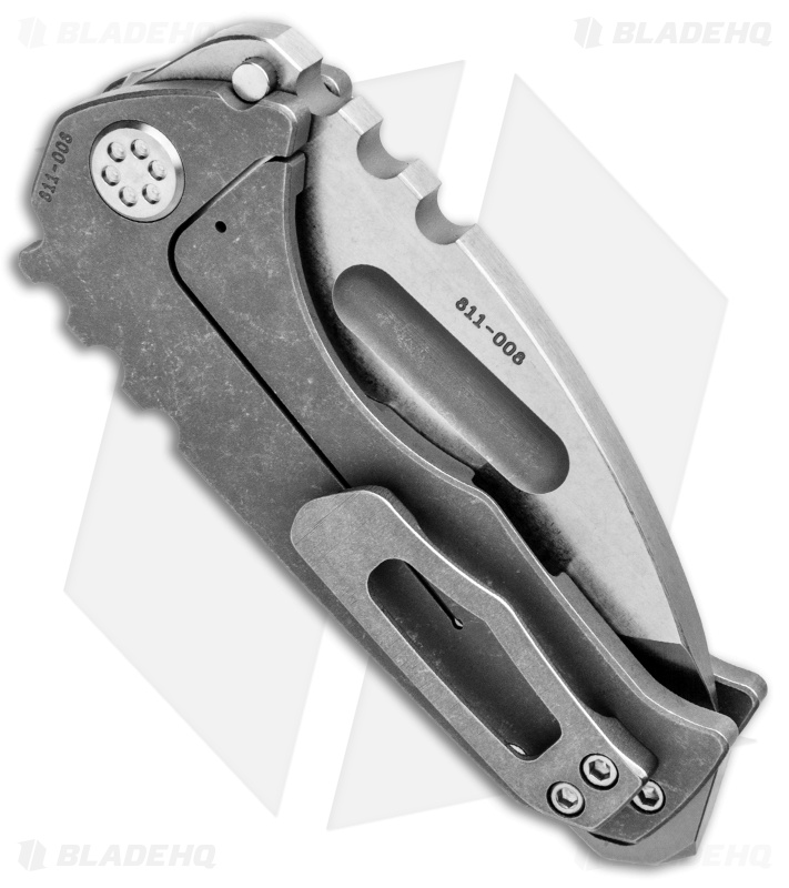 Medford Praetorian Genesis Tanto Frame Lock Knife Tumbled Ti (3.3" Stonewash) 