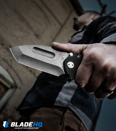 Medford Praetorian-P  Liner Lock Knife Black G-10 (3.75" Tumbled) MKT