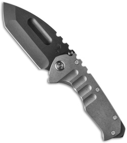 Medford Praetorian T Frame Lock Knife Tumbled Titanium (3.75" Black Tanto) MKT