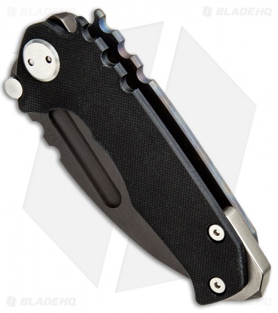 Medford Micro Praetorian G Frame Lock Knife Black G-10/Flame Ti (2.8" Black) MKT