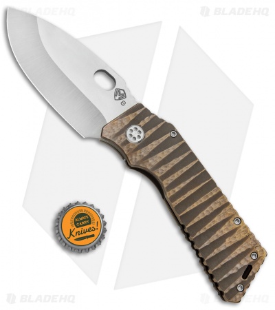 Medford Custom TFF-H Frame Lock Knife Sculpted Bronze Ti (4" Stonewash) MKT