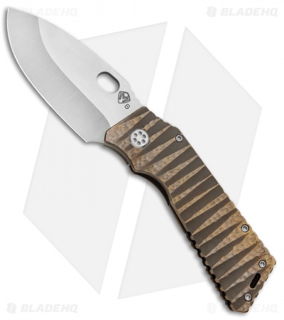 Medford Custom TFF-H Frame Lock Knife Sculpted Bronze Ti (4" Stonewash) MKT