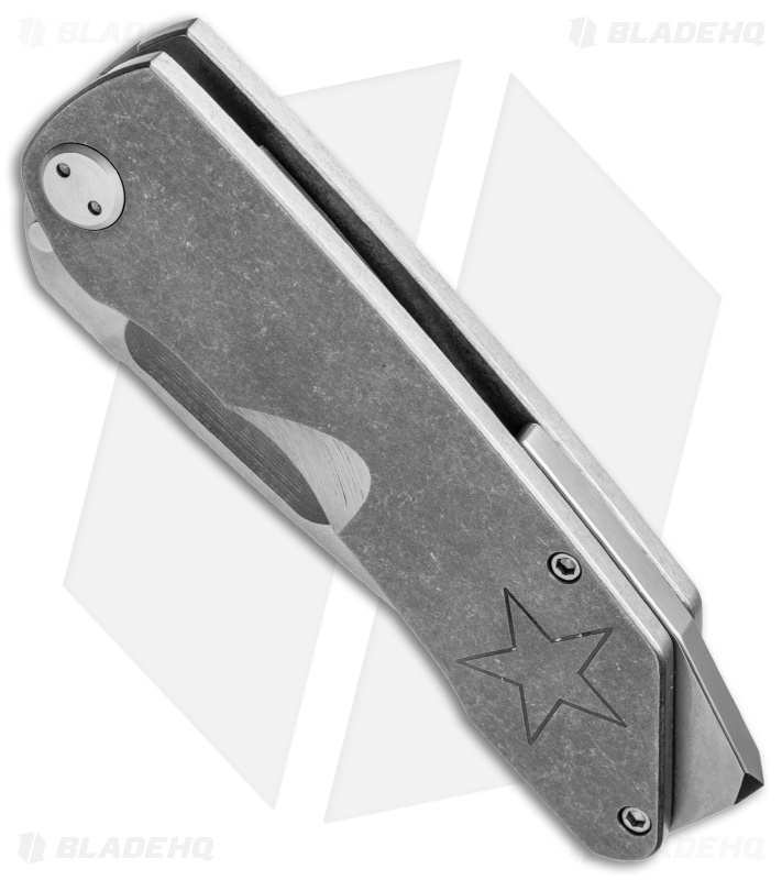 Medford The General Frame Lock Knife Tumbled Titanium w/ Star (4" Stonewash) MKT