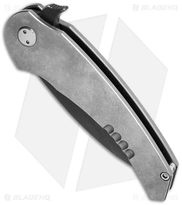 Medford Viper Flipper Knife Tumbled Titanium (4.125" Black) MKT