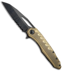 Microtech Sigil MK6 Frame Lock Knife Brass/Black (3.75" DLC Serr)