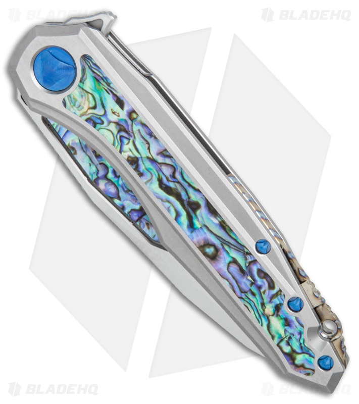Marfione Custom Knives Super Sigil Flipper Knife Abalone Inlay (3.5" Mirror)