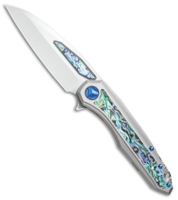 Marfione Custom Knives Super Sigil Flipper Knife Abalone Inlay (3.5" Mirror)