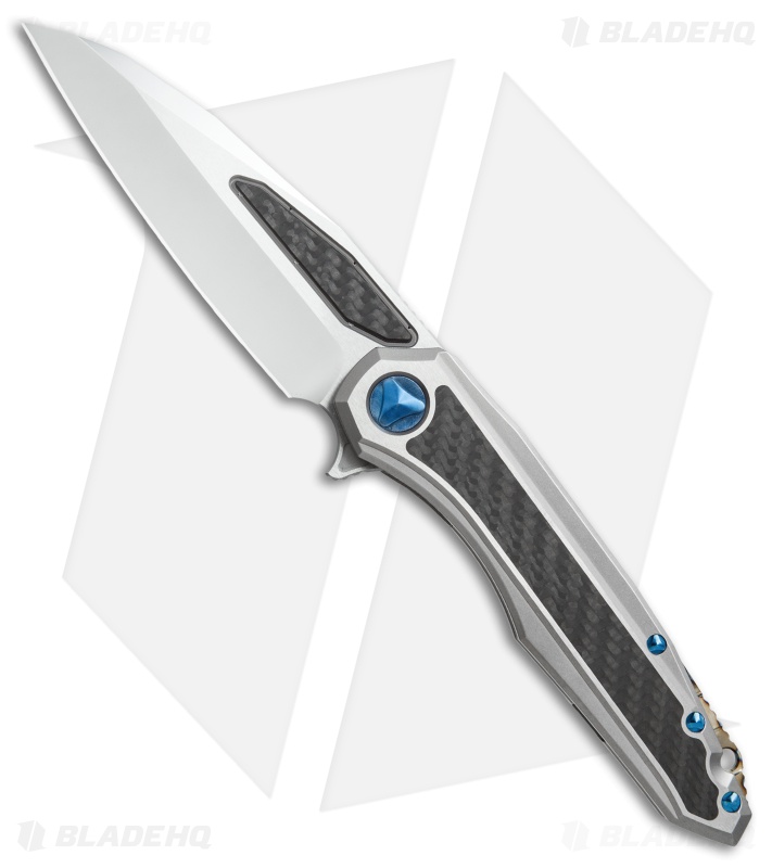 Marfione Custom Knives Super Sigil Flipper Knife CF Inlay (3.5" Mirror)