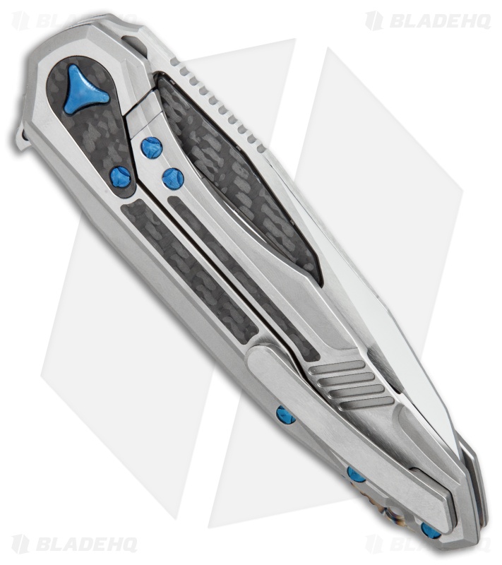 Marfione Custom Knives Super Sigil Flipper Knife CF Inlay (3.5" Mirror)