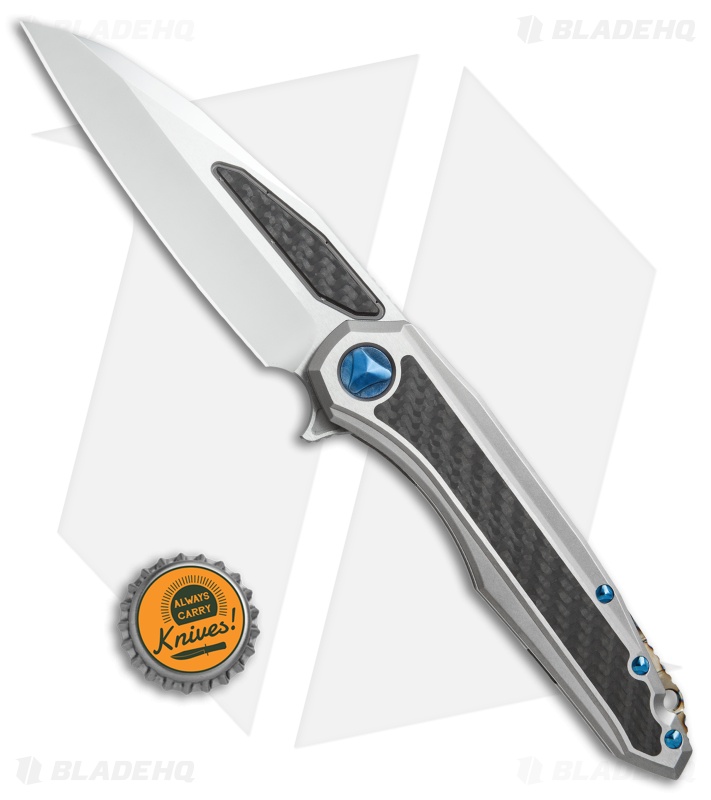 Marfione Custom Knives Super Sigil Flipper Knife CF Inlay (3.5" Mirror)