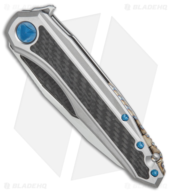 Marfione Custom Knives Super Sigil Flipper Knife CF Inlay (3.5" Mirror)