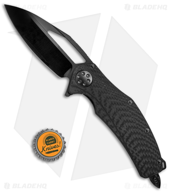 Marfione Custom Matrix-R Flipper Knife Carbon Fiber (3.75" High Polished DLC) 