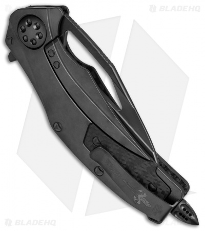 Marfione Custom Matrix-R Flipper Knife Carbon Fiber (3.75" High Polished DLC) 