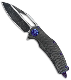 Marfione Custom Matrix-R Flipper Knife Carbon Fiber/Purple Haze (Dark Matter) 