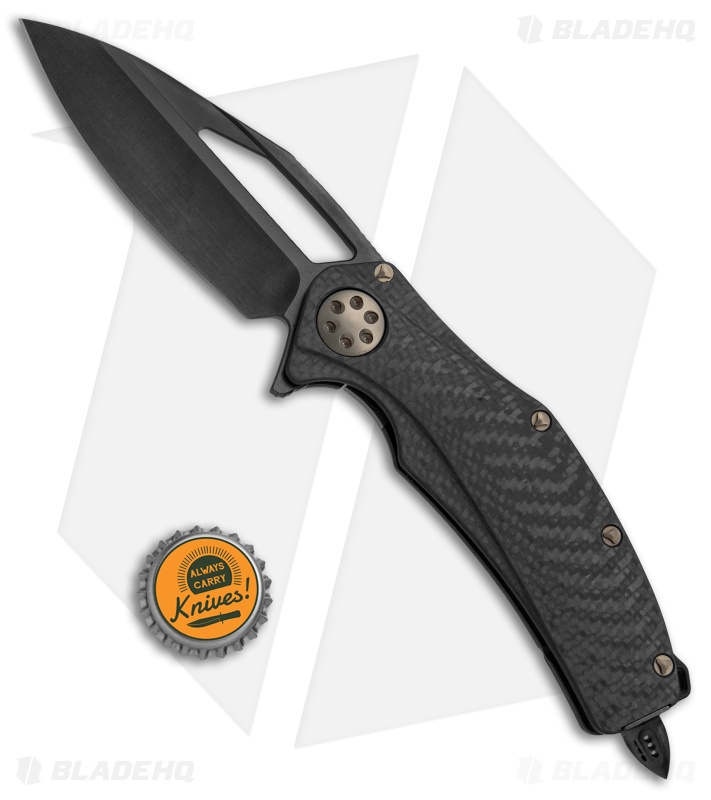Marfione Custom Matrix-R Flipper Knife Carbon Fiber (3.75" DLC Apocalyptic)