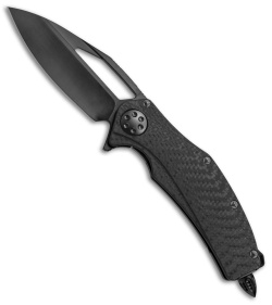 Marfione Custom Matrix-R Flipper Knife Carbon Fiber (3.75" DLC Hand Rubbed) 