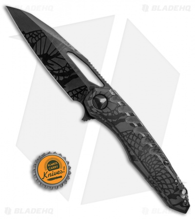 Marfione Custom Sigil MK6 Knife Snake Skin Ghost DLC Ti (3.75" Ghost DLC M390)
