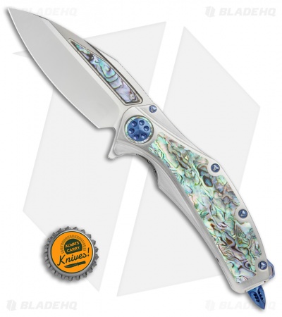 Marfione Custom Super Matrix-R Knife Titanium/Abalone (3.75" Mirror)