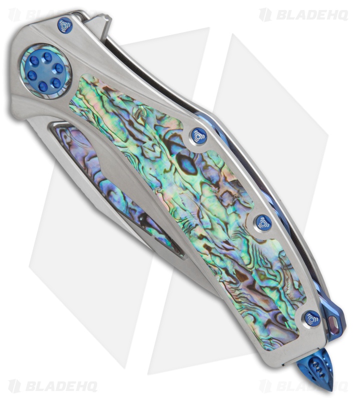 Marfione Custom Super Matrix-R Knife Titanium/Abalone (3.75" Mirror)