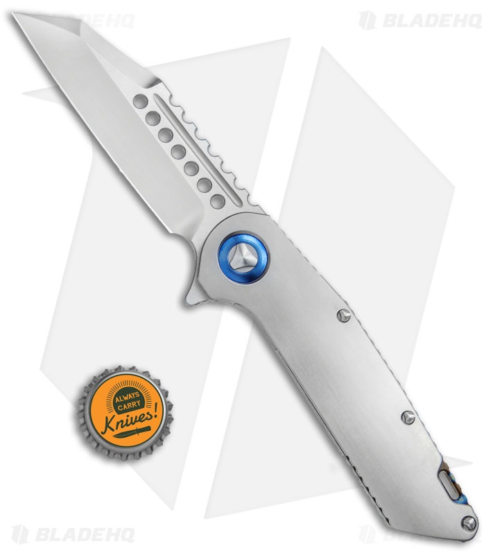Marfione Custom Warhound Frame Lock Knife Ti  w/ Flamed Backspacer (3.75" Satin)