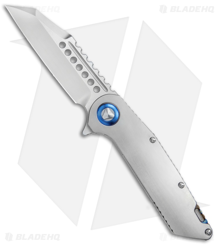 Marfione Custom Warhound Frame Lock Knife Ti  w/ Flamed Backspacer (3.75" Satin)