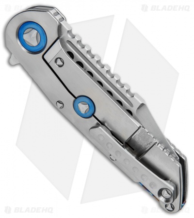 Marfione Custom Warhound Frame Lock Knife Ti  w/ Flamed Backspacer (3.75" Satin)