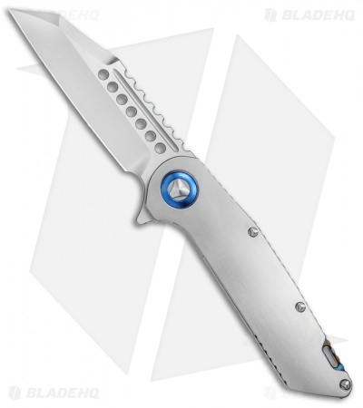 Marfione Custom Warhound Frame Lock Knife Ti  w/ Flamed Backspacer (3.75" Satin)
