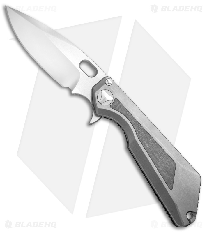 Marfione / Strider Custom MSG-3.5 Flipper Knife Meteorite Inlay (3.5" Mirror)