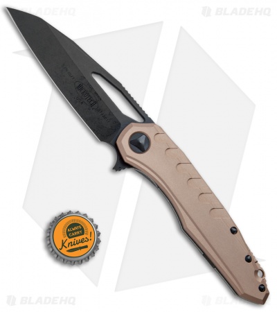 Microtech Sigil MK6 Frame Lock Knife Tan Al (3.75" Black DLC)