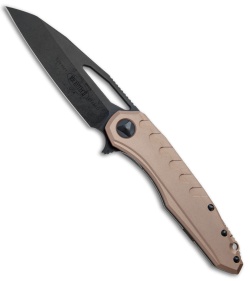 Microtech Sigil MK6 Frame Lock Knife Tan Al (3.75" Black DLC)