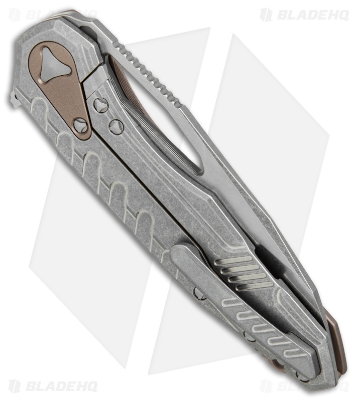 Microtech Sigil MK6 Frame Lock Knife Tan Al (3.75" Stonewash) Blade HQ