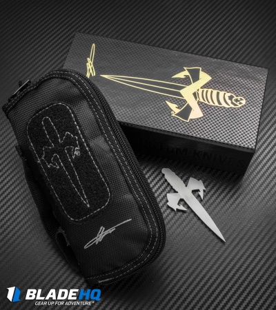 Marfione Custom Knives Sigil Flipper Knife Titanium (3.5" Damascus)