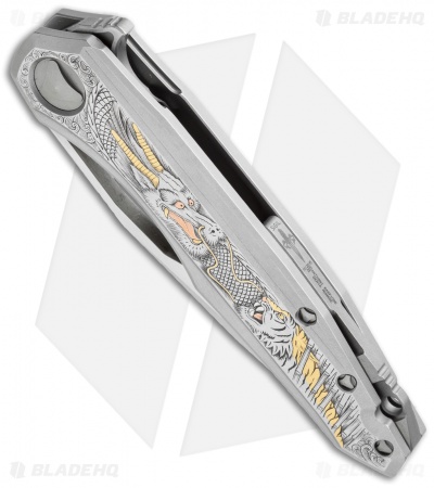 Marfione Custom Sigil Flipper Knife Dragon/Tiger Motif SS (Mirror Polish) 2015