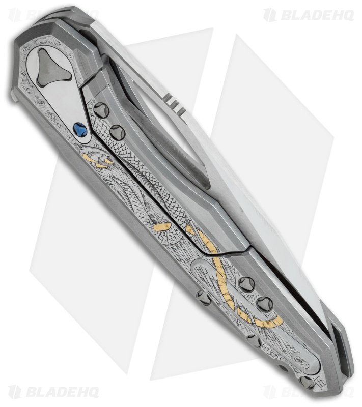 Marfione Custom Sigil Flipper Knife Dragon/Tiger Motif SS (Mirror Polish) 2015