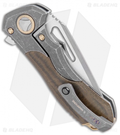 Marfione Custom Protocol Apocalyptic Ti Green Micarta (3" Apocalyptic)