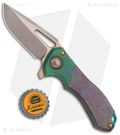 Marfione Custom Protocol Antique Green/Patina Micarta (3" Bronze)