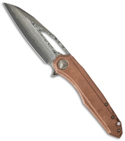 Marfione Custom Knives Sigil Flipper Knife Copper (Cowry-X/Damascus)