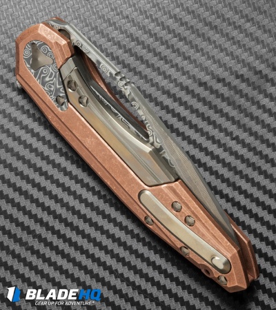 Marfione Custom Knives Sigil Flipper Knife Titanium (3.5" Damascus)